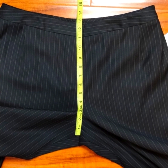 Signature Larry Levine Charcoal High Rise Pin Strip Trousers - Picture 2 of 13